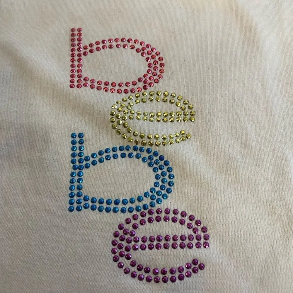 🎀BeBe Girls Bejeweled sparkle T -Shirt short sleeve 4T